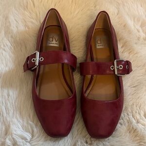 Dolce Vita Wine Burgundy Mary Jane Flats with Buckle Strap